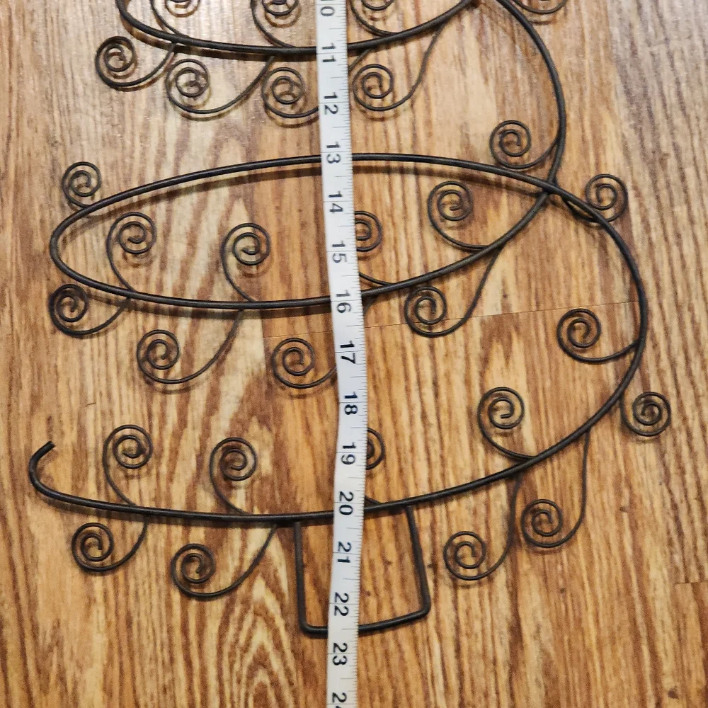 Rustic Black Metal Christmas Tree Card Photo Holder Wall Mounted Decor